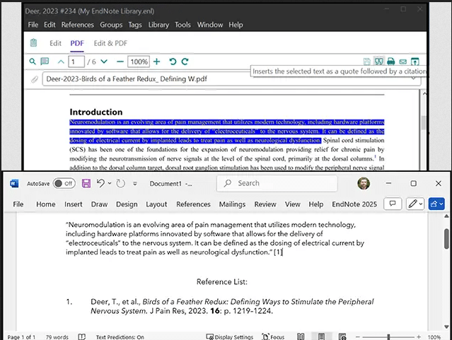 Cite from PDF –می توانید به سرعت یک نقل قول برجسته شده از یک PDF و ارجاع مربوطه را با یک کلیک در سند قرار دهید.